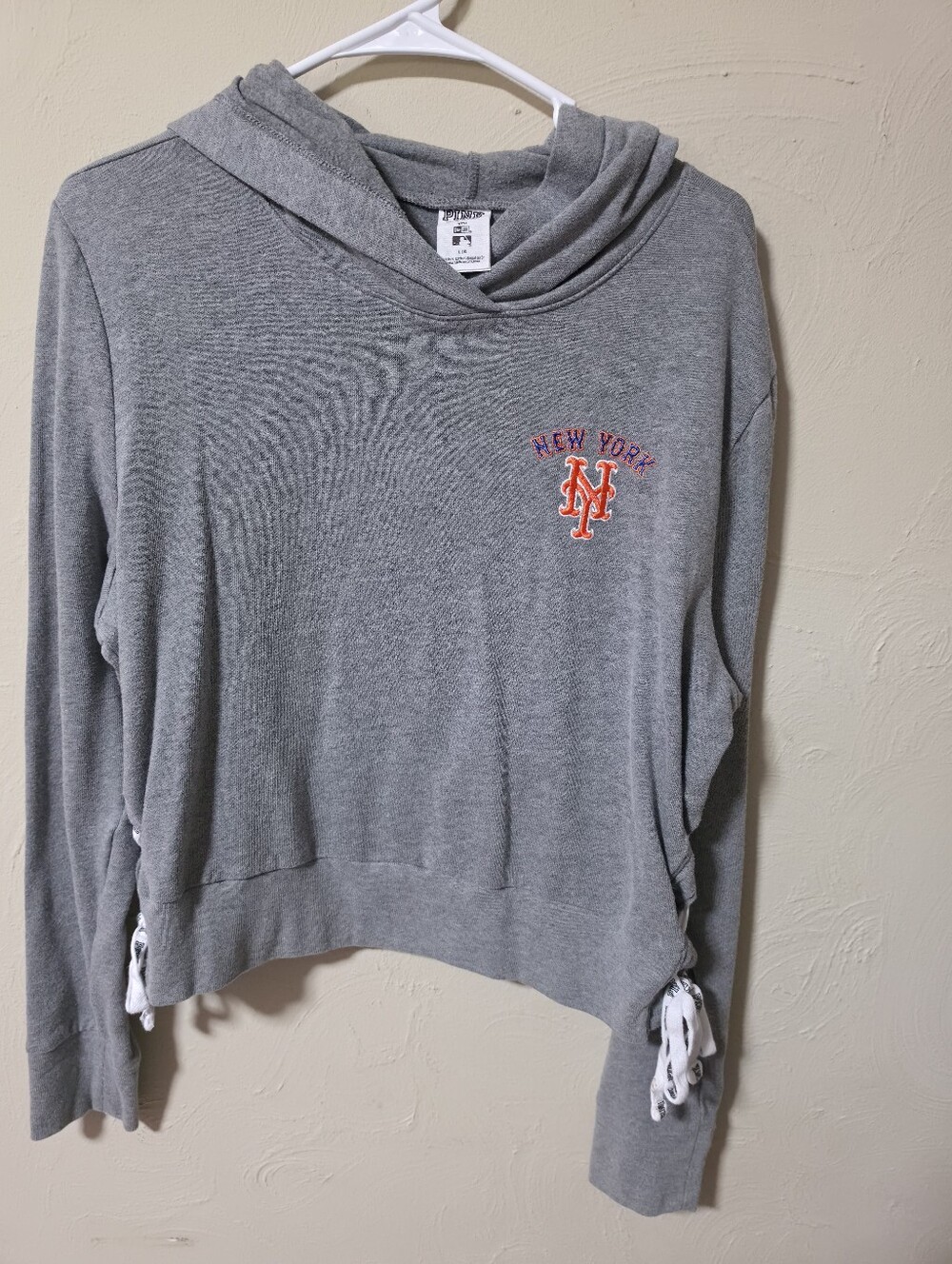 Victoria's Secret New York Mets Embroidered Hooded Pullover - Gray
